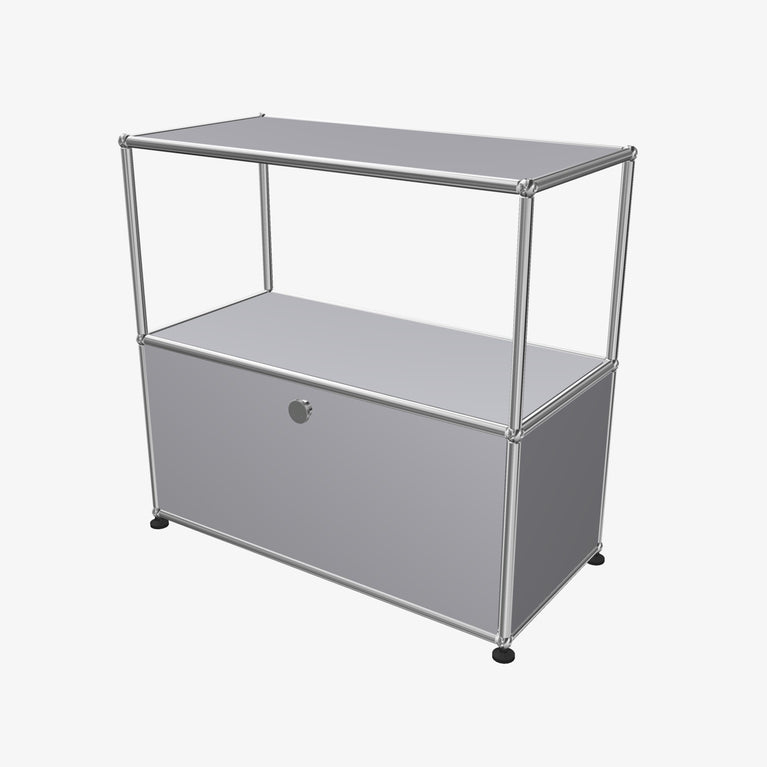 【アウトレット】 キャビネット ドロップダウンドア×1 マットシルバー