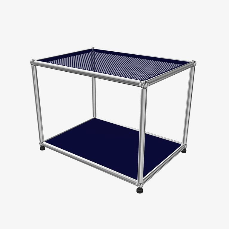 【アウトレット】 ローテーブル パンチングパネル×1 スティールブルー